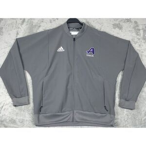 Mens Adidas Prime Green Gray Player‎ Jacket Large Full Zip Pockets Blade Collar